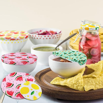 Patelai 10 Pcs Bowl Covers Reusable in 5 Size Stretch Cloth Fabric Elastic Food - Image 6