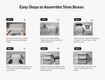 Kuject X-Large Shoe Storage Boxes Organizers Clear Plastic Stackable 12 Pack - Image 8