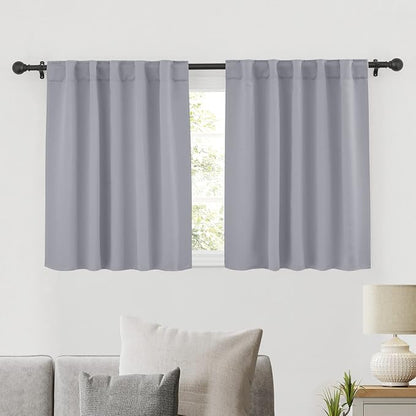 RYB HOME Bedroom Curtains, Room Darkening Thermal Insulated Curtain Back Tab by RYBHOME