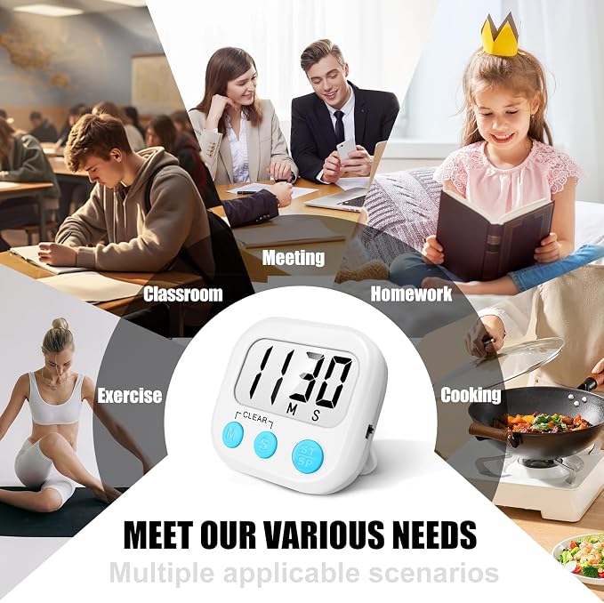12 Pack Digital Kitchen Timers for Cooking Magnetic Timer for Cooking Loud - Image 5