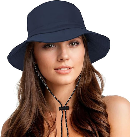 Durio Waterproof Bucket Hats for Woman UPF 50+ Sun Hat UV Protection Packable Rain Hats for Women Lightweight Hiking Hat