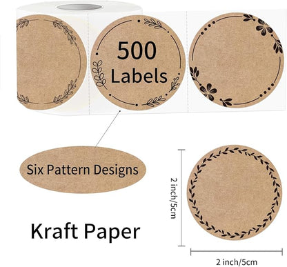 2" Brown Label Stickers for Jars and Lids, Kraft Sticker Labels for Pantry - Image 2