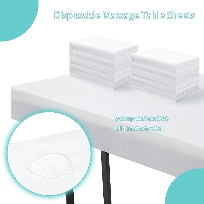 Disposable Bed Sheets for Massage Table 200 Pcs 31" x 71" Waterproof Massage - Image 4