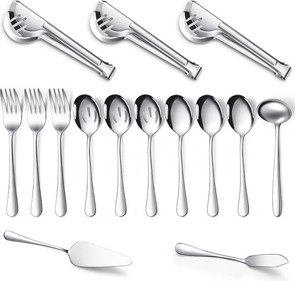 Patelai Serving Utensils Set Include Stainless Steel Large Spoons Slotted by Patelai