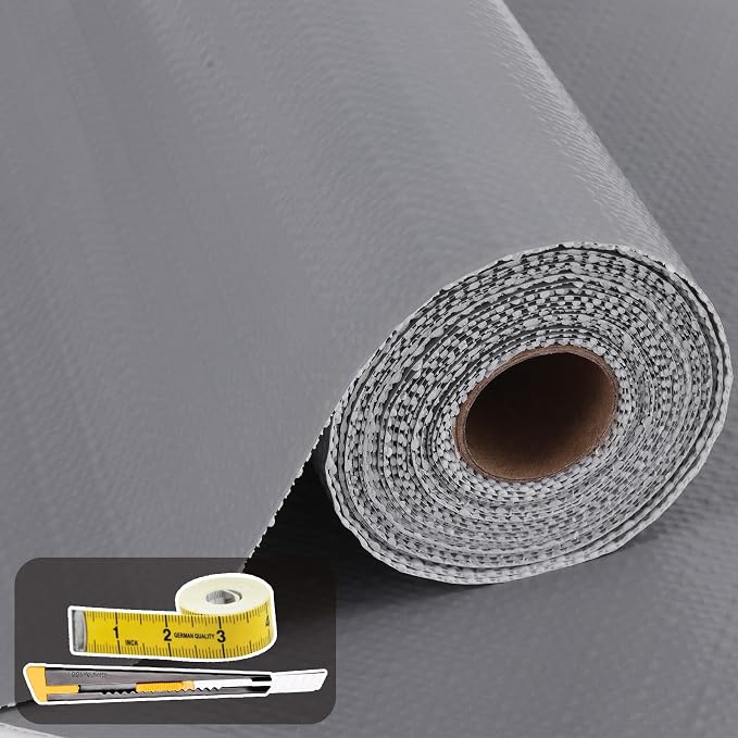 Shelf Liners for Kitchen Cabinets 23.6in x 30FT Non Adhesive Drawer Liner Grey by Oneoftheworld