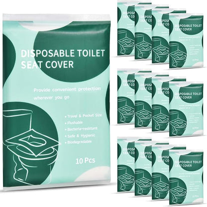 120 Pcs Disposable Flushable Paper Toilet Seat Covers Travel Supplies Essentials by KISEER