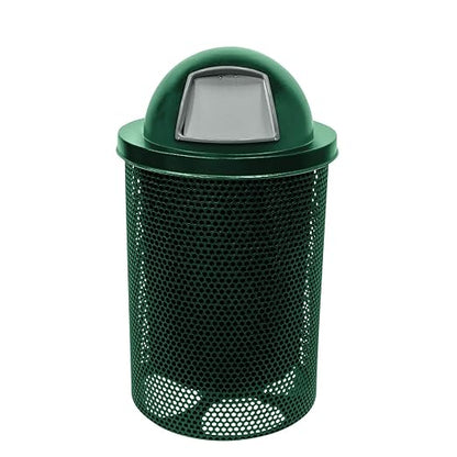 COATEDOUTDOORFURNITURE RDT-P-TXTGRN Heavy Duty Round Trash Receptacle by CoatedOutdoorFurniture