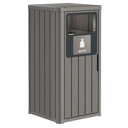 Outdoor Trash Can, Waterproof Resin Garbage Can Indoor and Outdoor Use by LHBGO