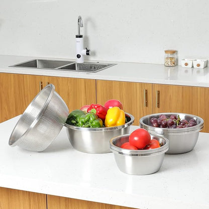 304 Stainless Steel Microporous Colander, 3.5QT Large Capacity - Image 2