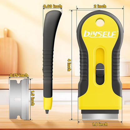 DIYSELF 2 Pack Razor Blade Scraper, Includes 10 PCS Additional Razor Blades - Image 6