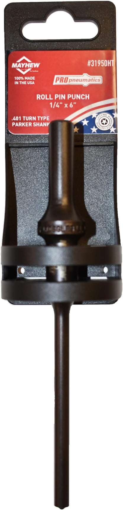 Mayhew Tools 31950HT Pneumatic Roll Pin Punch, 1/4" x 6" Hang Tag by Mayhew
