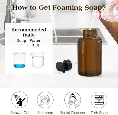 Luxspire Foaming Soap Dispenser, Glass Foam Pump Soap Dispenser, Non-Slip Hand - Image 6