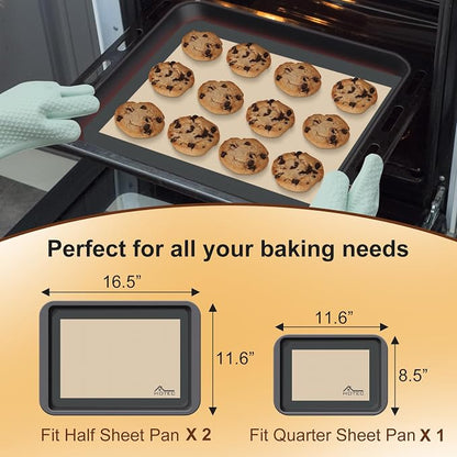 HOTEC Silicone Baking Mats 3 Pack – Thickened Non-Stick Reusable Silicone - Image 3