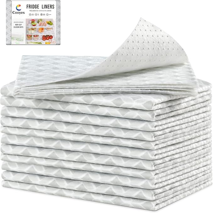 Cooyes Refrigerator Liners 17.7" x 24", Absorbent Strong Grip Fridge Liners by Cooyes