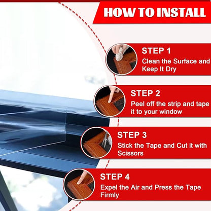 Transparent Window Weather Sealing Tape 3 Inch x 33 FT Weather Stripping - Image 5