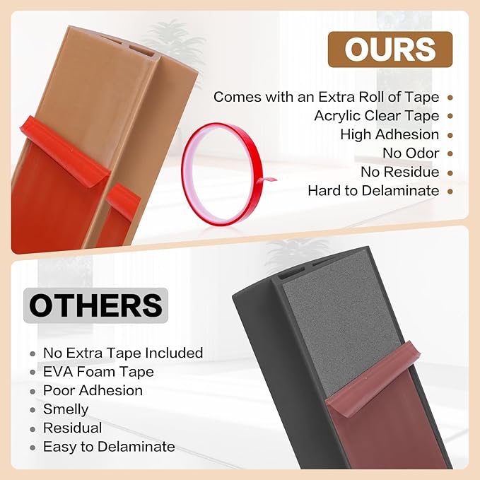 Floor Transition Strip Vinyl Door Threshold Ramp Self Adhesive Carpet Edging Strip Doorway Edge Trim, Overlap Edge Reducer for Laminate Carpet, Floor, Tile (Orange Oak, 2/5" to 3/5", 3.3Ft)