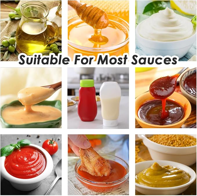 Condiment Squeeze Bottles for Ketchup Hot Sauce Liquids Oil - Image 6