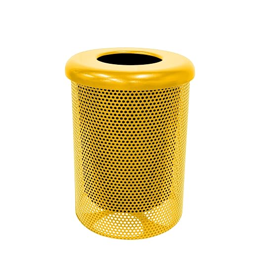 COATEDOUTDOORFURNITURE RFT-P-YEL Heavy Duty Round Trash Receptacle by CoatedOutdoorFurniture