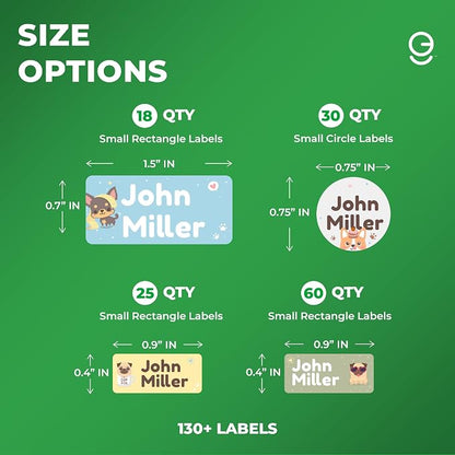 Personalized Name Tag Stickers for Kids | Dog Waterproof Labels for School - Image 2
