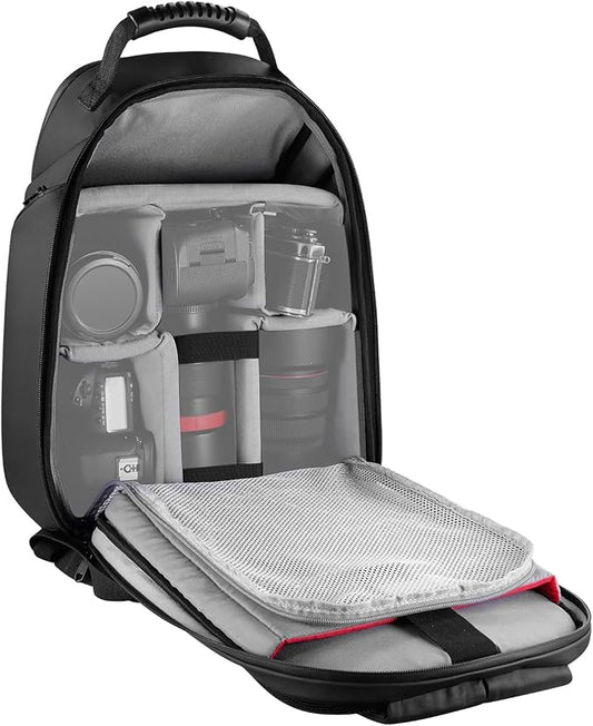 NEEWER BASICS Camera Bag for Photographer, Water Resistant Digital Cam Backpack Shockproof Large Case Compatible with Sony Canon Nikon DSLR Mirrorless Lenses Small Photography Accessories, PB26 Black
