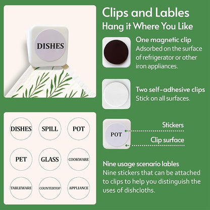 Swedish Dishcloths for Kitchen, 8 Pack Green Reusable Paper Towels - Image 7