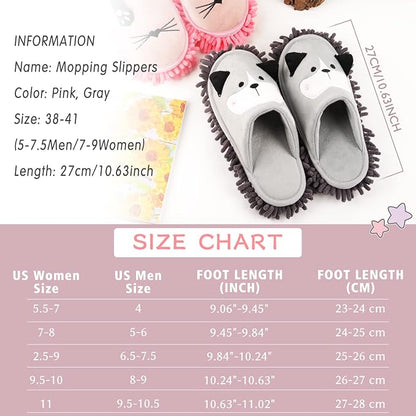 Cartoon Dog Mop Slippers Microfiber Clean Dusting Slippers Detachable Mopping - Image 2