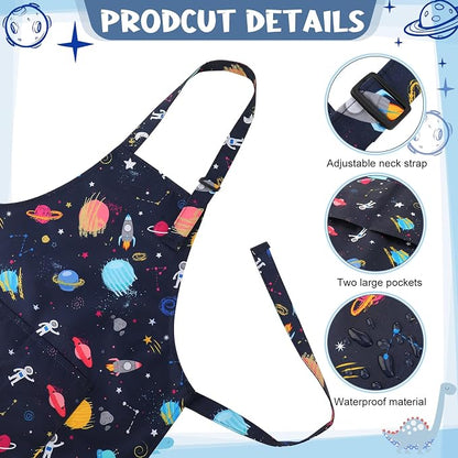 2 Pack Kids Apron, Cute Cooking Aprons, Waterproof Art Apron - Image 3