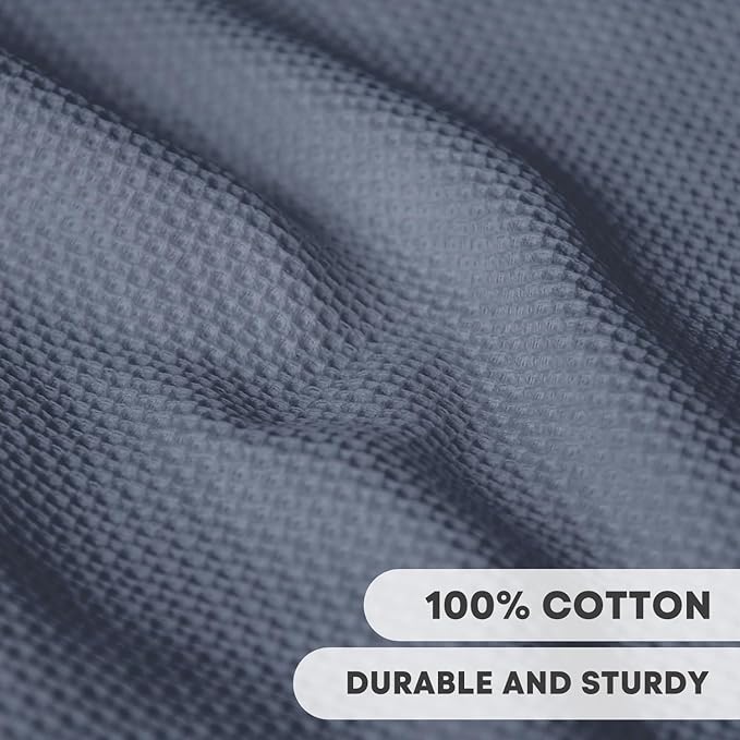 Artoid Mode 100% Cotton Dark Grey Waffle Weave Kitchen Dish Cloths, 13x28 Inch Ultra Soft Absorbent Quick Drying Kitchen Dish Towels Set of 4