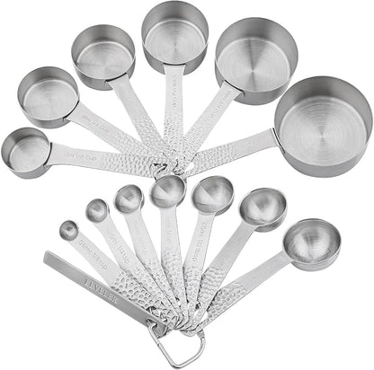 Measuring Cups and Spoons Set 14, Metric & US 18/8 Stainless Steel Measuring - Image 2