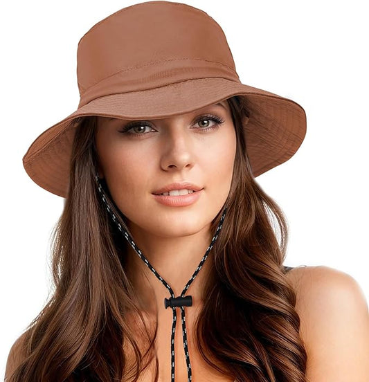 Durio Waterproof Bucket Hats for Woman UPF 50+ Sun Hat UV Protection Packable Rain Hats for Women Lightweight Hiking Hat