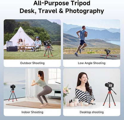 Avella Mini Carbon Fiber Camera Tripod MP20C, Portable Lightweight Tabletop, External Center Column Compact Design, Travel Tripod with 360°Ball Head and V Yoke Bracket for DSLR Camera
