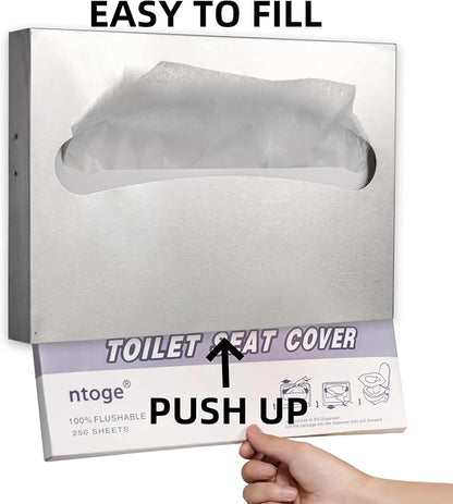 2 Pack Toilet Seat Cover Dispenser, Commercial Stainless Steel Brushed Toilet - Image 5