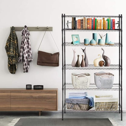 BestOffice | 6-Tier Wire Storage Shelves | 42x16x72 | Black | - Image 2