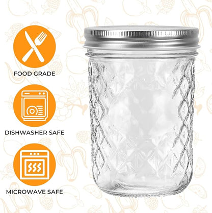 Eathtek 16oz Wide Mouth Glass Mason Jars 12 Pack, 480 ml Glass Canning Jars - Image 6