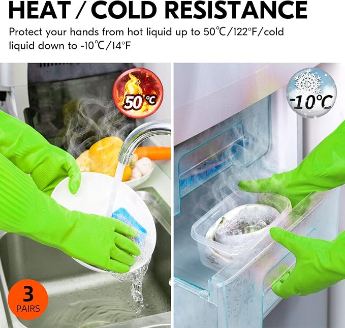 Vgo... 3-Pairs Dishwashing Gloves - Image 5