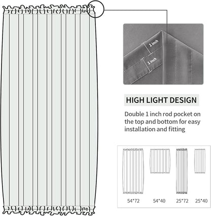 DWCN French Door Curtains – Rod Pocket Thermal Blackout Curtain - Image 3