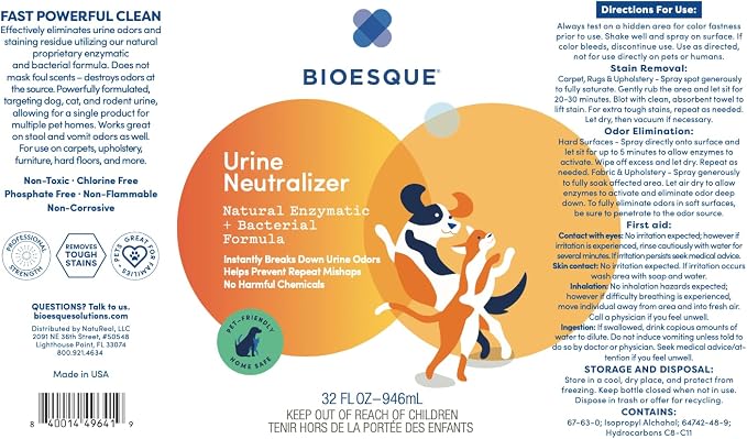 Bioesque Urine Neutralizer, Pet-Friendly Natural Enzymatic & Bacterial Formula - Image 6