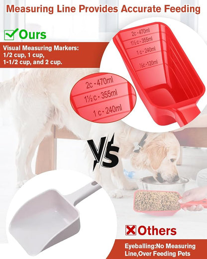 2 Cup Dog Food Scoop, Plastic Pet Food Scoop - Image 3