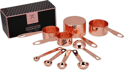 Copper Measuring Cups and Spoons Stainless Steel 9 pieces - Image 8