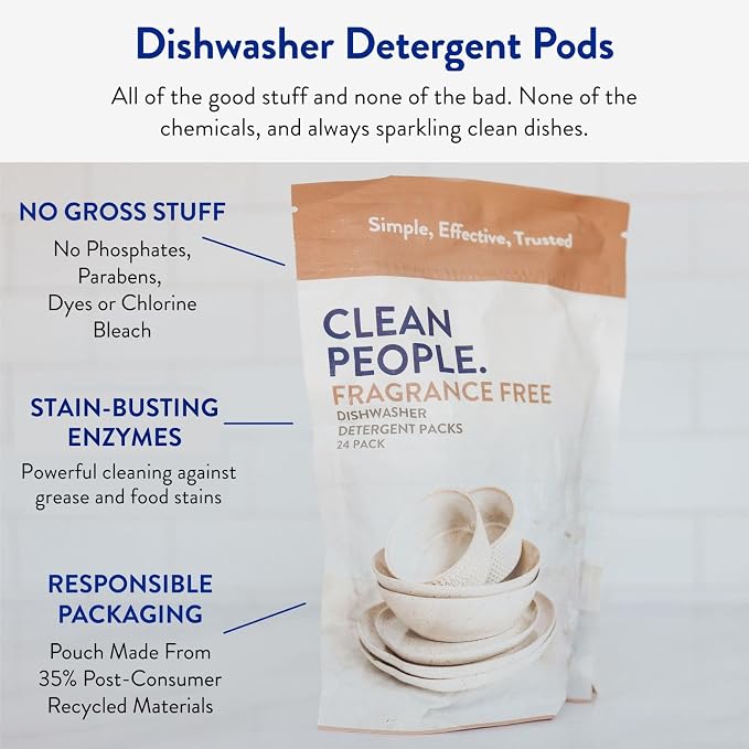 The Clean People Dishwasher Detergent Pods | Cuts Grease and Rinses Sparkling - Image 3