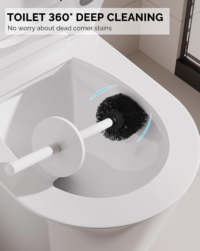 Toilet Brush and Holder Set, 2 Pack Stainless Steel Toilet Bowl Brush - Image 2