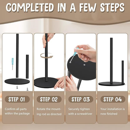 Paper Towel Holder Countertop, Premium Stainless Steel Black Paper Towel Holder - Image 7