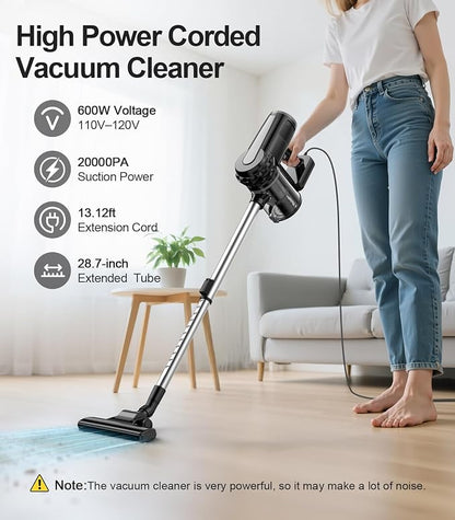 qimedo Corded Stick Vacuum Cleaner C1, 600W Plug in Stick Vacuum Cleaner - Image 5