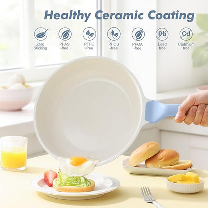SENSARTE Nonstick Ceramic Frying Pan 9.5-Inch, Healthy Non Toxic Skillet - Image 3
