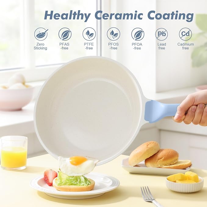 SENSARTE Nonstick Ceramic Frying Pan 12.5-Inch, Healthy Non Toxic Skillet - Image 3
