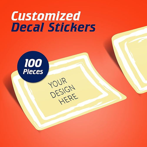 100 Custom Vinyl Stickers - Upload Your own Image, Text, Design, Logo - Personalized Logo Labels for Handmade, Packaging, Bottle, Jars, Candle, Brand Stickers (Lemon Swirls, 3x2)