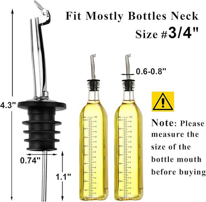 6 Pack Oil Pourers With Flip Top, Olive Oil Dispenser, Liquor Bottle Pourer - Image 4