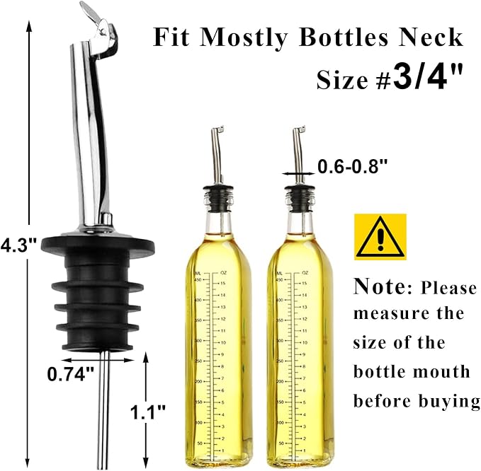 2 Pack Oil Spout with Flip Top, Olive Oil Dispenser Spout, Liquor Bottle Pourer - Image 4
