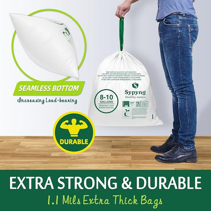 Compostable Kitchen Trash Bags 8-10 Gallon – Heavy-Duty 1.1 Mil, 100% - Image 8