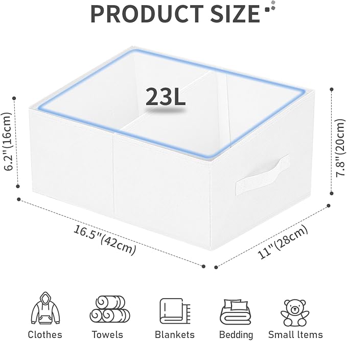 DIMJ Large Closet Shelf Organizer Bins 8 Packs - Image 2